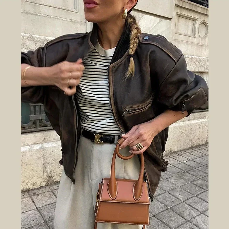 Veste femme de style rétro à manches longues pour les journées fraîches