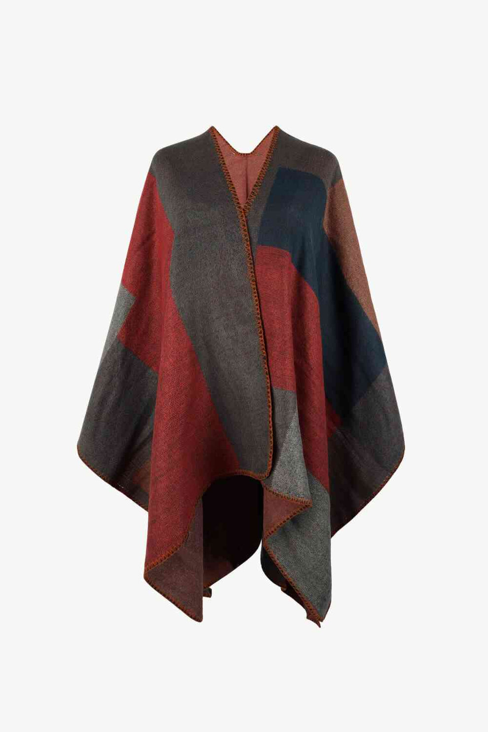 Poncho Ouvert à Rayures Colorées - Mode et Confort pour Toutes les Saisons