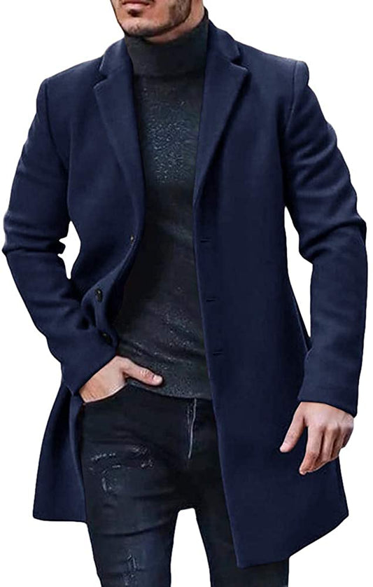 Manteau long élégant pour homme par temps froid