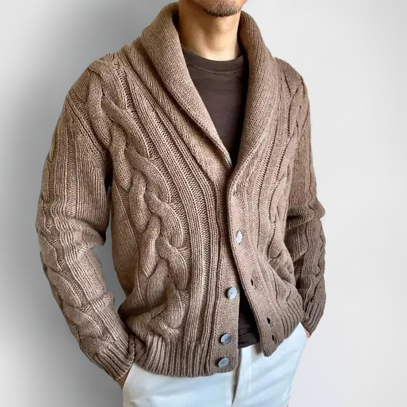 Cardigan classique à col en V et boutons originaux pour hommes sûrs d'eux