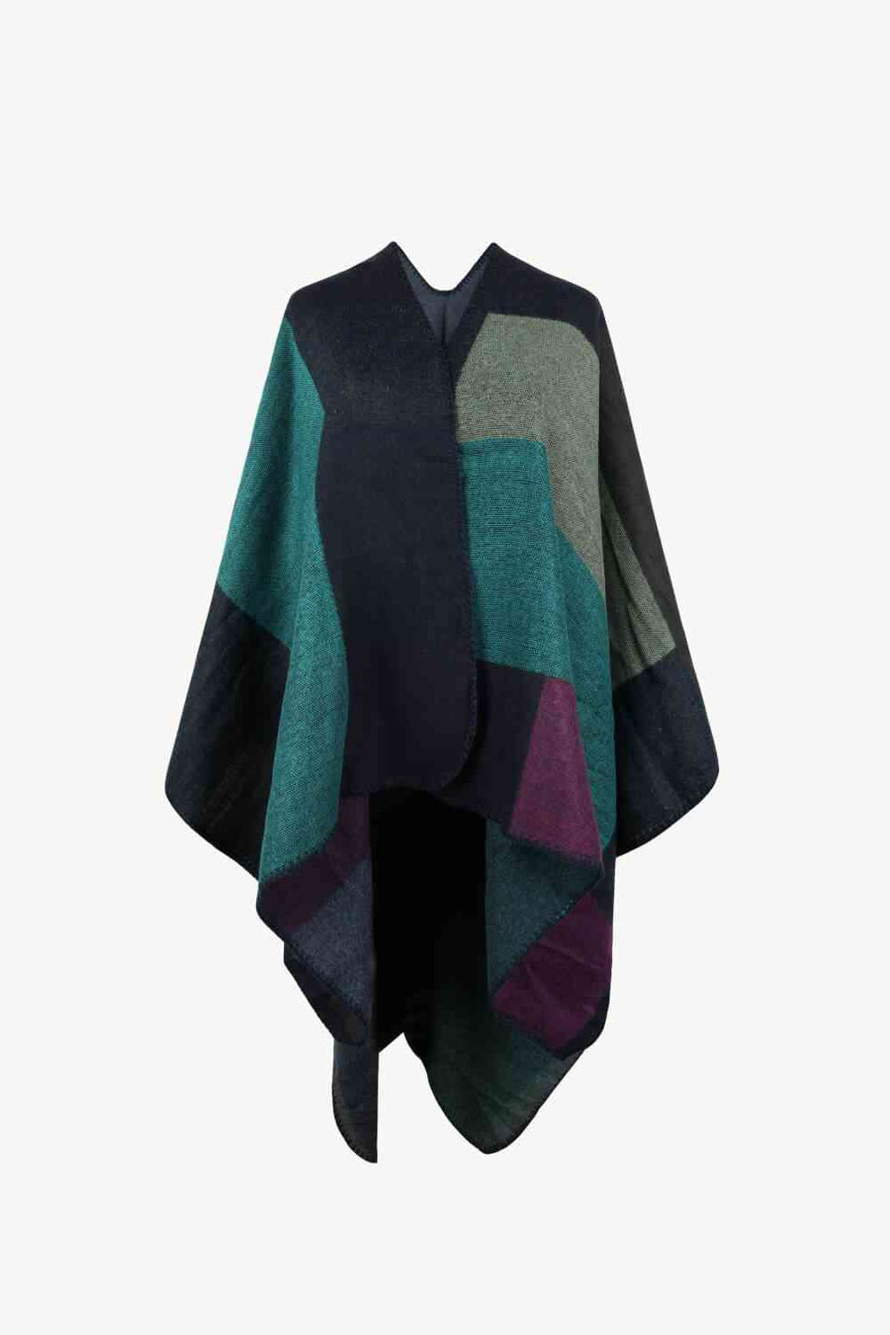 Poncho Ouvert à Rayures Colorées - Mode et Confort pour Toutes les Saisons