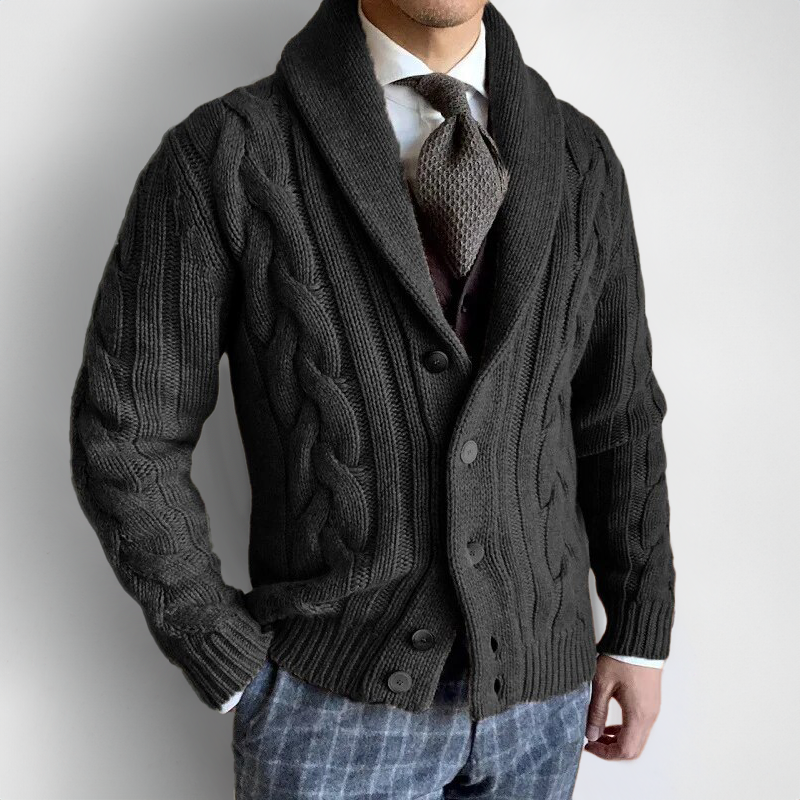 Cardigan classique à col en V et boutons originaux pour hommes sûrs d'eux