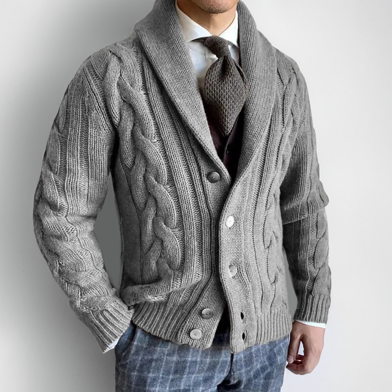 Cardigan classique à col en V et boutons originaux pour hommes sûrs d'eux